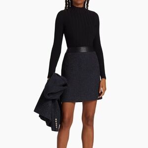 NWT Elie Tahari Faux Leather Tweed Mini Skirt Size 4